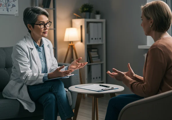 Therapist and patient during a professional assessment