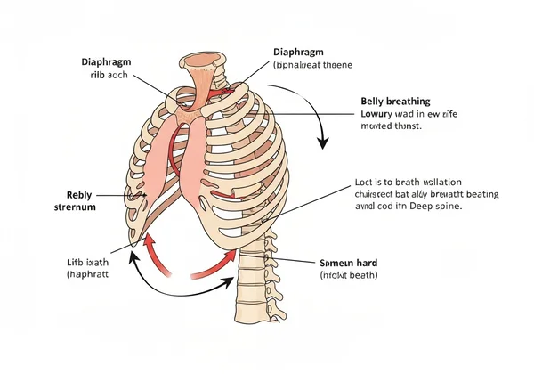 Diagram of deep breathing's calming effect