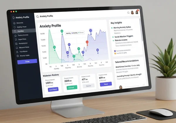 Dashboard showing personalized anxiety insights