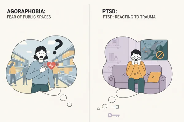 Visualizing agoraphobia vs PTSD differences